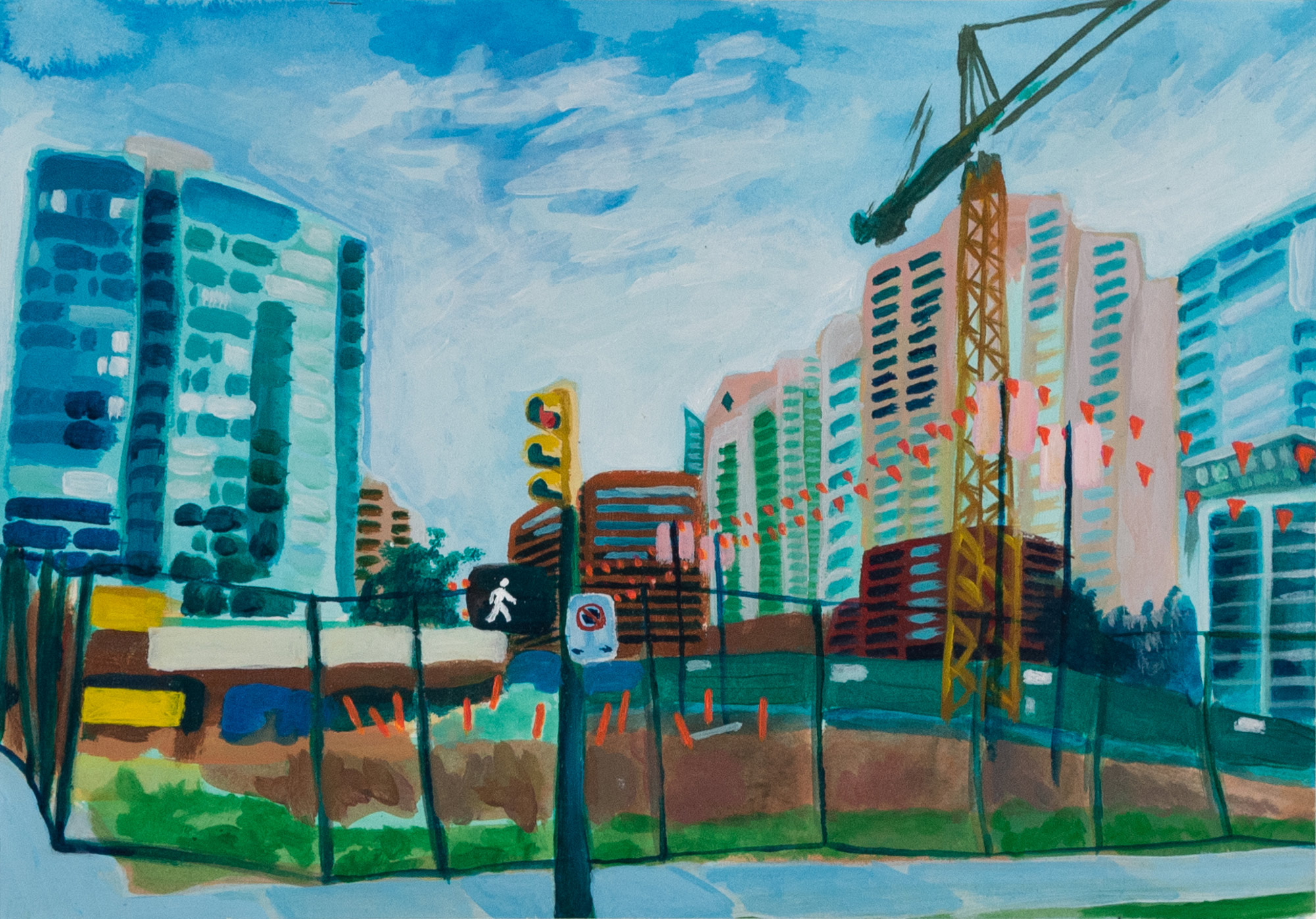 Painting of Construction in Vancouver