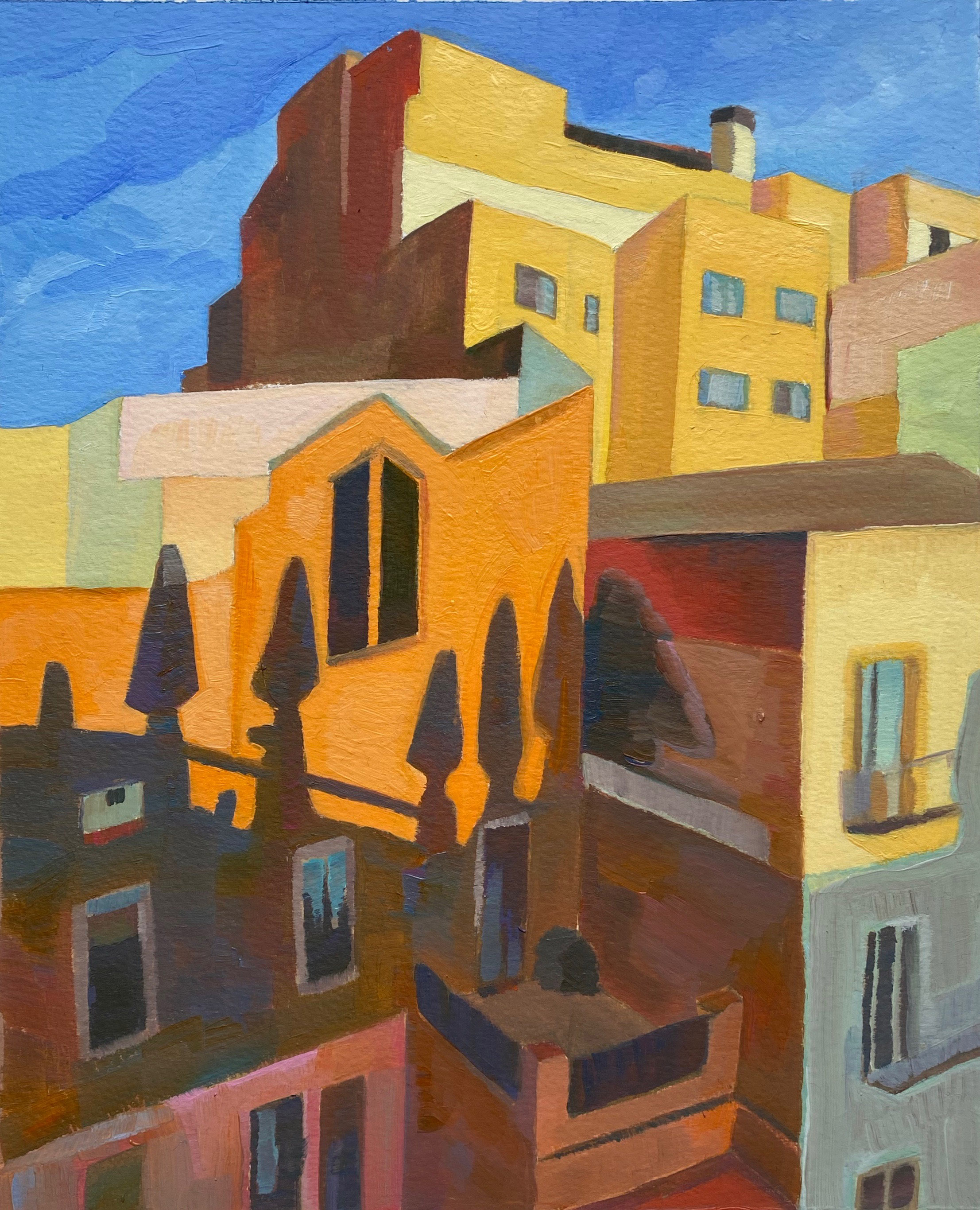 Painting of Shadows of Palau Guell